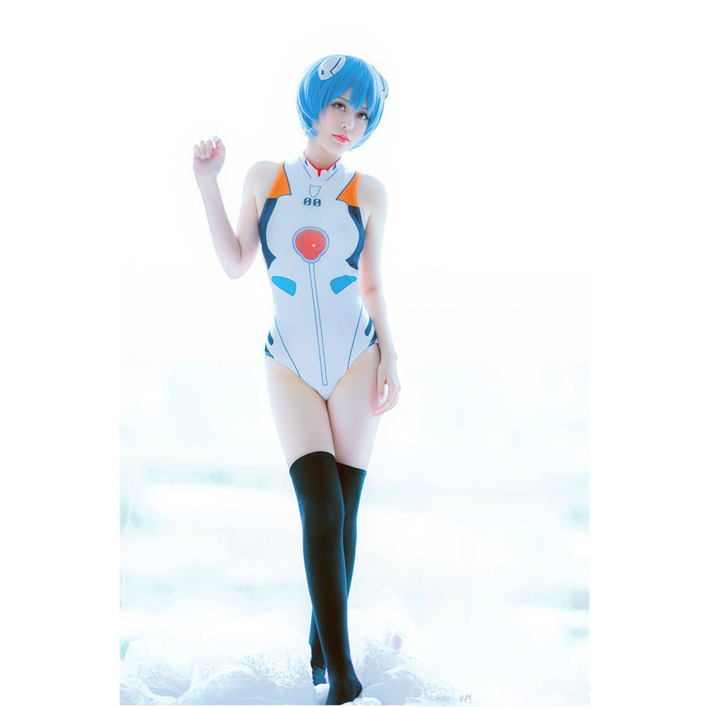 Neon Genesis Evangelion Ayanami Rei Bikini Swimsuit Costume - White Swimsuit Ayanami Rei Cosplay