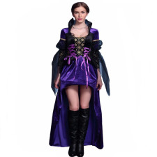 Halloween Masquerade Ball Fancy Evil Queen Purple Dress Costume
