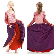 Hocus Pocus 2 Sarah Sanderson Costume - Kids Classic Medieval Pink Dress Sarah Sanderson Cosplay
