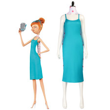 Despicable Me Lucy Wilde Costume - Blue Dress Lucy Wilde Cosplay