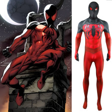 Spider-Man Scarlet Spider Kaine Parker Costume - Red Black Bodysuit Scarlet Spider Kaine Parker Cosplay