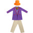 Charlie and The Chocolate Factory Willy Wonka Costume - Orange Hat Purple Suit Boys Willy Wonka Cosplay
