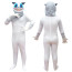 Kids Roblox Trevor Henderson's Cartoon Cat Costume - White Bodysuit Mask Cartoon Cat Cosplay