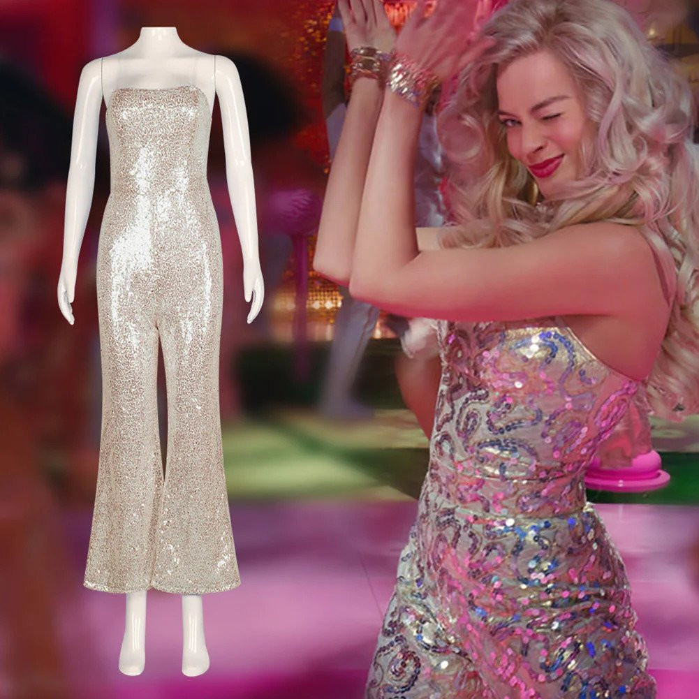 Barbie Movie 2023 Margot Robbie Costume - Disco Barbie Margot Robbie Cosplay