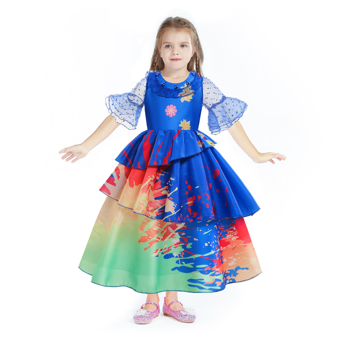 Girls Encanto Isabela Madrigal Costume - Blue Dress Isabela Madrigal Cosplay