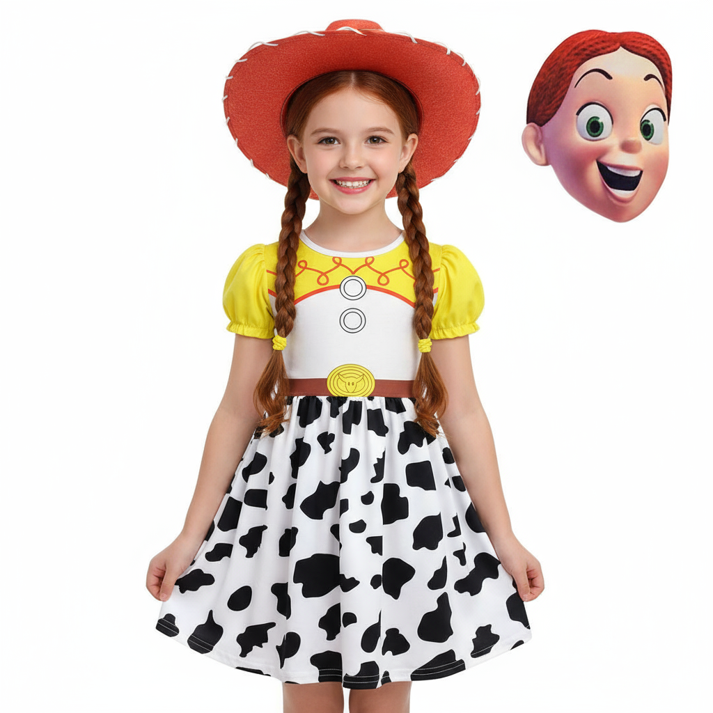 Girls Toy Story Jessie Costume - Dress Mask Hat Set Jessie Cosplay