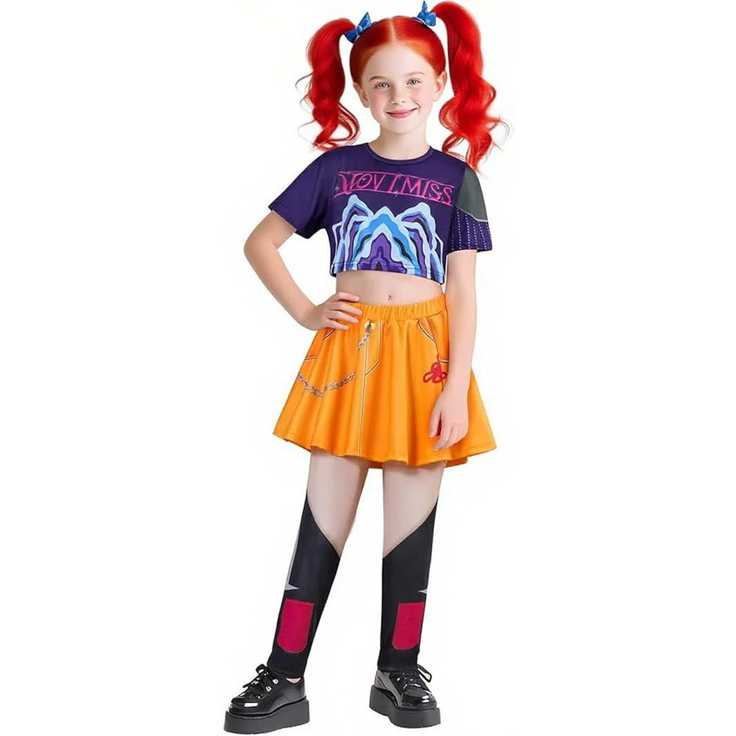 Girls K-Pop Demon Hunters Mira Costume - Shirt Skirt Set Kpop Mira Cosplay