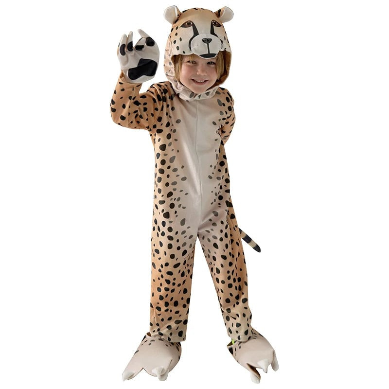 Kids Leopard Costume - Onesie Jumpsuit Leopard Cosplay