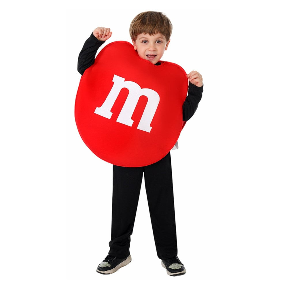 Kids Red M&M Costume - Bodysuit Red M&M Cosplay