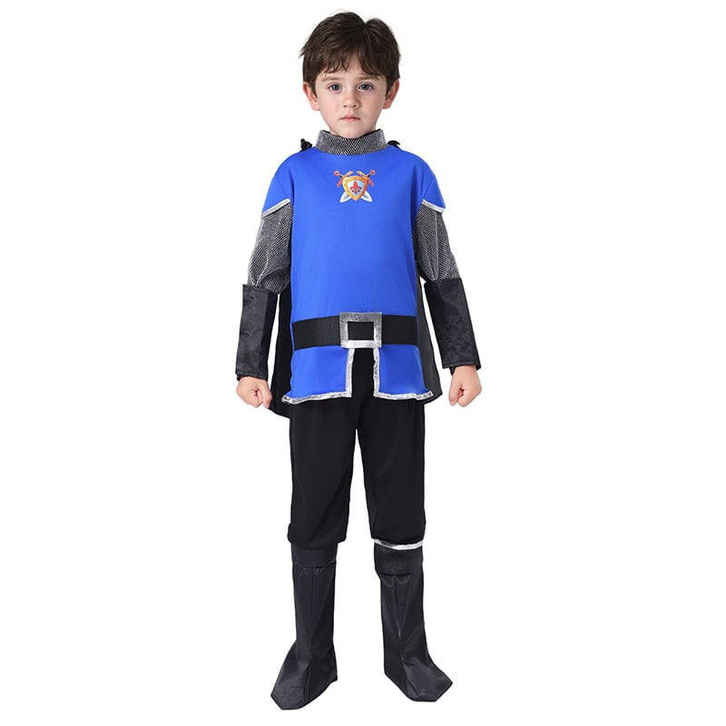 Boys Medieval Knight Costume - Shirt Pants Set Royal Medieval Knight Cosplay