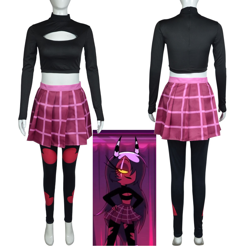 Helluva Boss Sallie May Costume - Crop Top Skirt Set Sallie May Cosplay