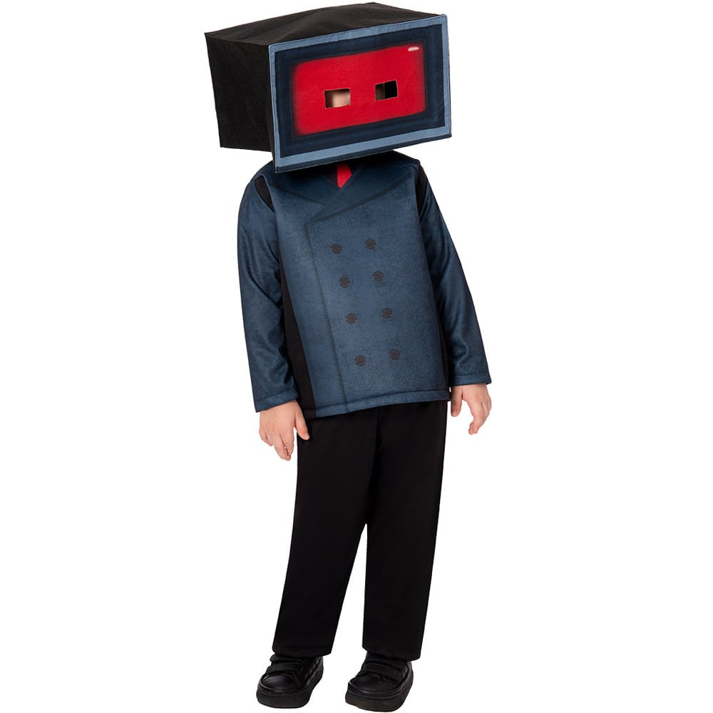 Kids Skibidi Toilet TV Man Costume - Coat Mask Set TV Man Cosplay