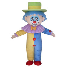 Giant Blue Clown Mascot Costume