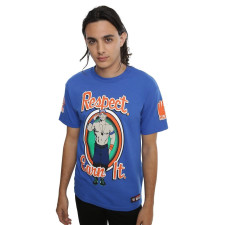 WWE John Cena Costume - Respect Earn It Blue Set Shirt Cap Headband Wristband John Cena Cosplay