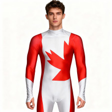 Alpha Flight Guardian James MacDonald Hudson Costume - White Red Comic Bodysuit Guardian Cosplay