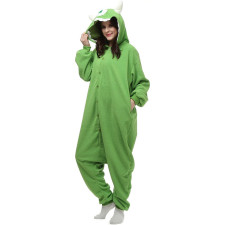 Kids Green Monster Inc Mike Costume - Onesie Jumpsuit Green Monster Cosplay
