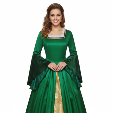 Tudor Period Queen Costume - Green Dress Tudor Queen Cosplay