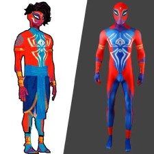 Spider-Man Across the Spider-Verse Pavitr Prabhakar Closed Eye Costume - Bodysuit Pavitr Prabhakar Closed Eye Cosplay