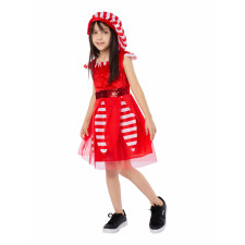 Girls Christmas Elf Costume - Red Striped Dress Christmas Elf Cosplay