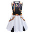 Girls K-Pop Demon Hunters Zoey Costume - Black White Gold Sleeveless Mini Dress Stage Outfit Zoey Cosplay