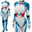 Metroid: Zero Mission Samus Aran White Zero Suit Costume - Bodysuit Samus Aran White Zero Suit Cosplay