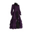 Women Victorian Age Dress Costume - Purple Bow Pleated Dress Victorian Cosplay