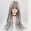 Black Pink Lisa Wig - Long Grey Full Bangs Wig Lisa Manoban Cosplay Costume