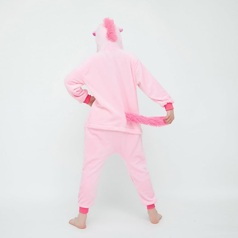 Kids Pink Horse Costume - Onesie Jumpsuit Pink Horse Cosplay