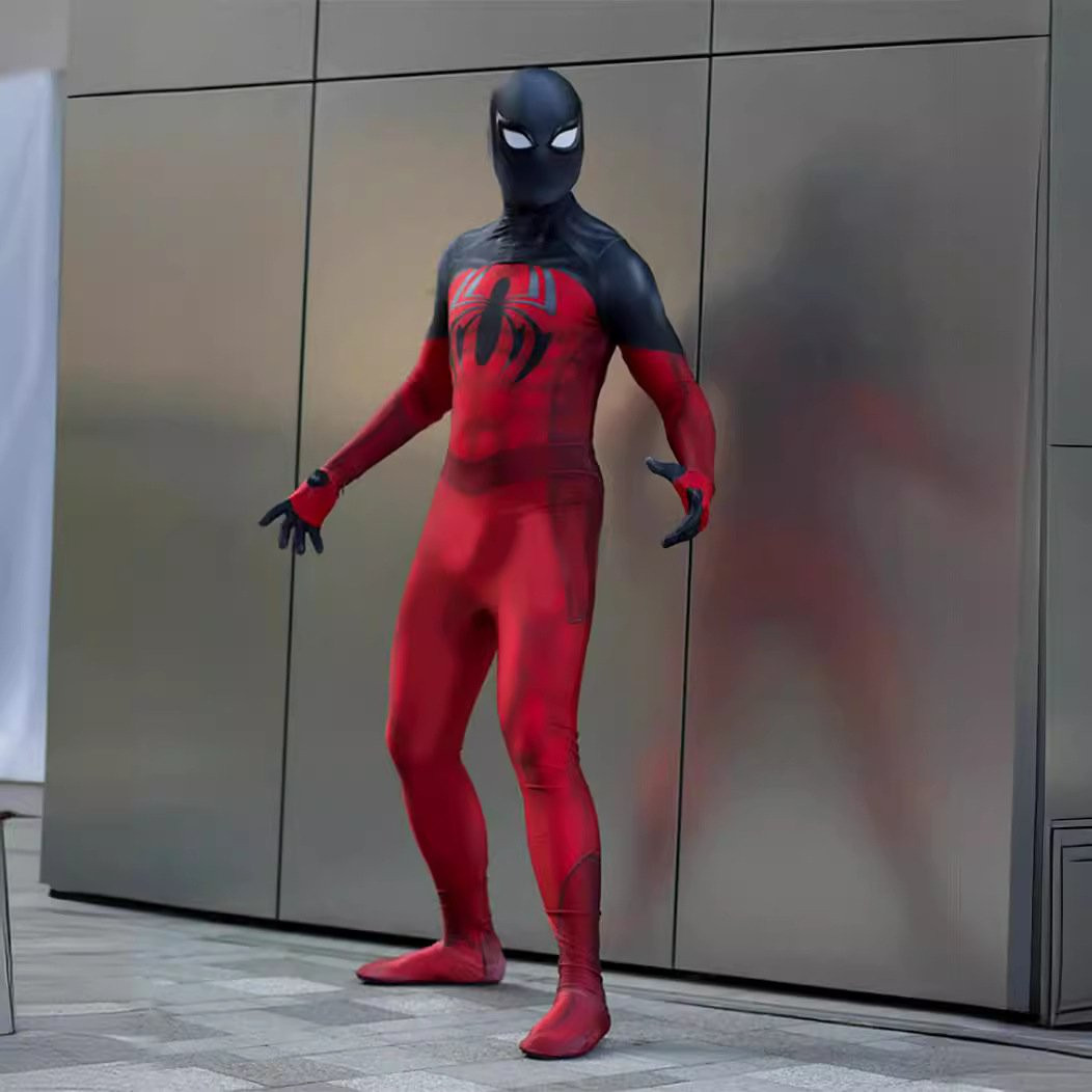 Marvel's Spider-Man Scarlet Spider II Suit Costume - Bodysuit Mask Set Scarlet Spider II Suit Cosplay