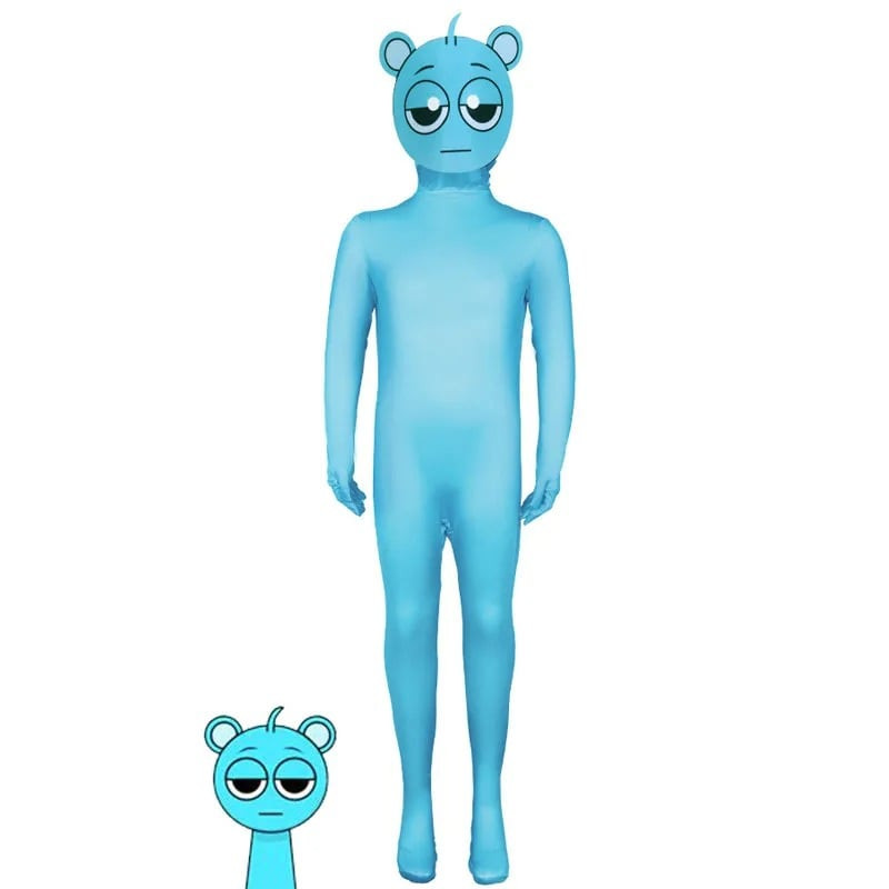 Sprunki Incredibox Sky Costume - Bodysuit Sky Blue Sprunki Cosplay
