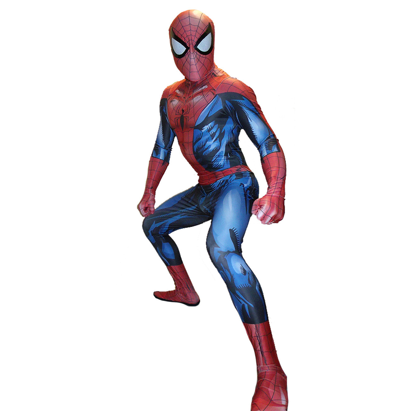 Ultimate Spider-Man Costume - Comic Pattern Bodysuit Mask Spider Man Cosplay