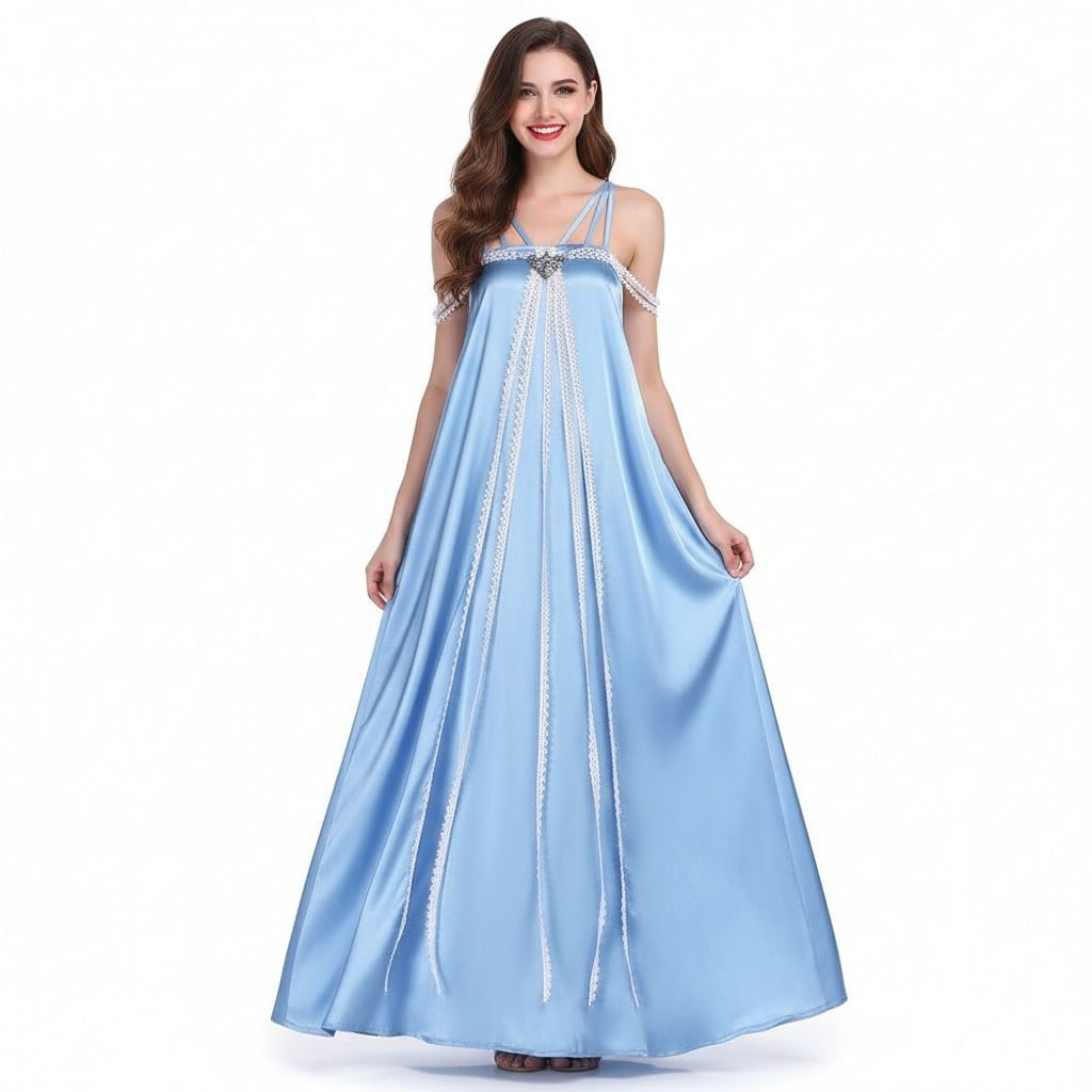 Star Wars Padme Amidala Costume - Long Blue Dress Padme Amidala Cosplay