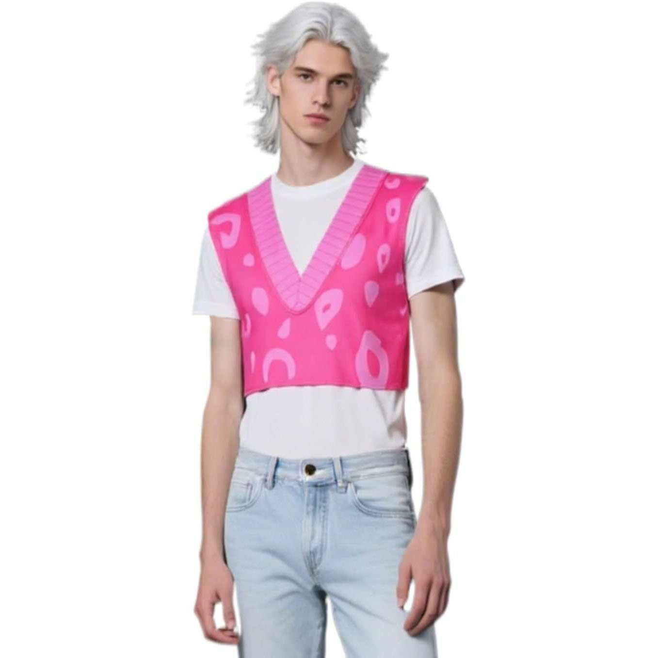 KPop Demon Hunters Saja Boys Mystery Costume - Pink Vest Top Saja Boys Mystery Cosplay
