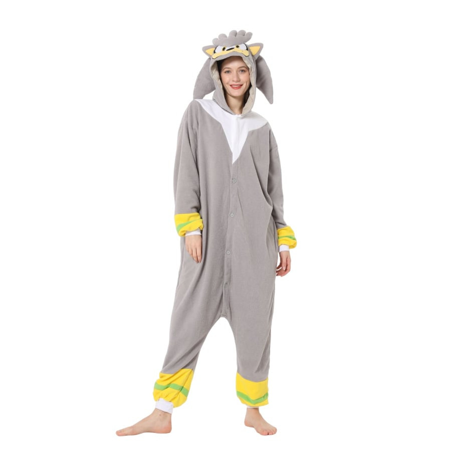 Sonic Prime Silver the Hedgehog Costume - Onesie Jumpsuit Silver the Hedgehog Cosplay