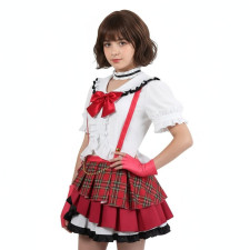 Love Live Superstar Maki Nishikino Costume - Red White Shirt Skirt Full Set Maki Nishikino Cosplay
