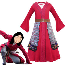 Girls Disney Mulan Costume - Red Dress Mulan Cosplay