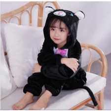Kids Black Cat Costume - Onesie Jumpsuit Black Cat Cosplay
