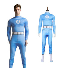 Men The Fantastic Four First Steps Costume - Blue Collar Jumpsuit Fantastic Four Suit Cosplay