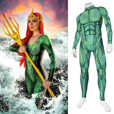 Aquaman Mera Costume - Green Bodysuit Mera Cosplay