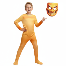 Kids Italian Brainrot Tung Tung Tung Sahur Costume - Bodysuit Mask Tung Tung Sahur Evil Grin Cosplay