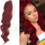 Rihanna Wig - Ponytail Red Wavy Wig Rihanna Cosplay Costume