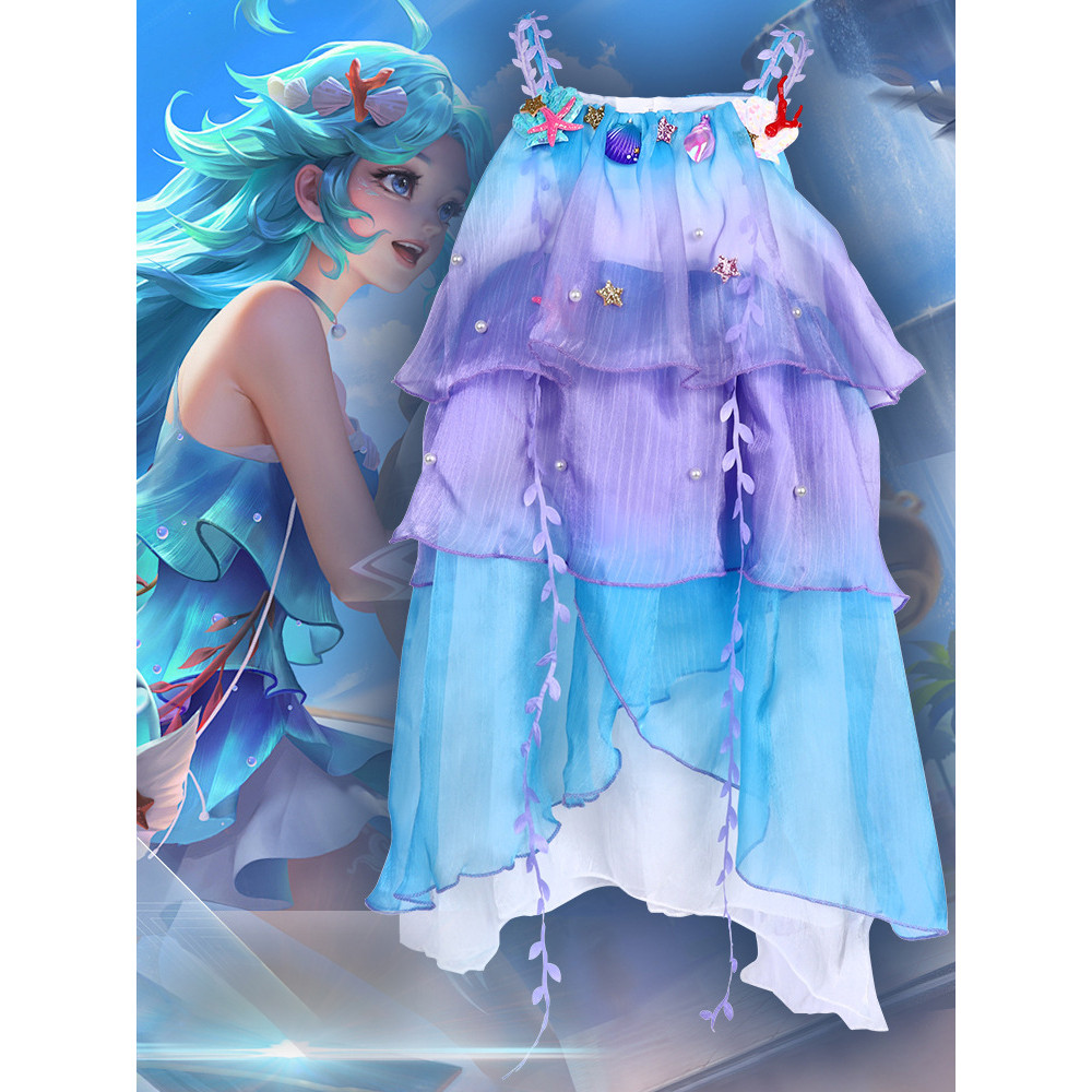 Honor of Kings Doria Costume - Blue Dress Doria Cosplay