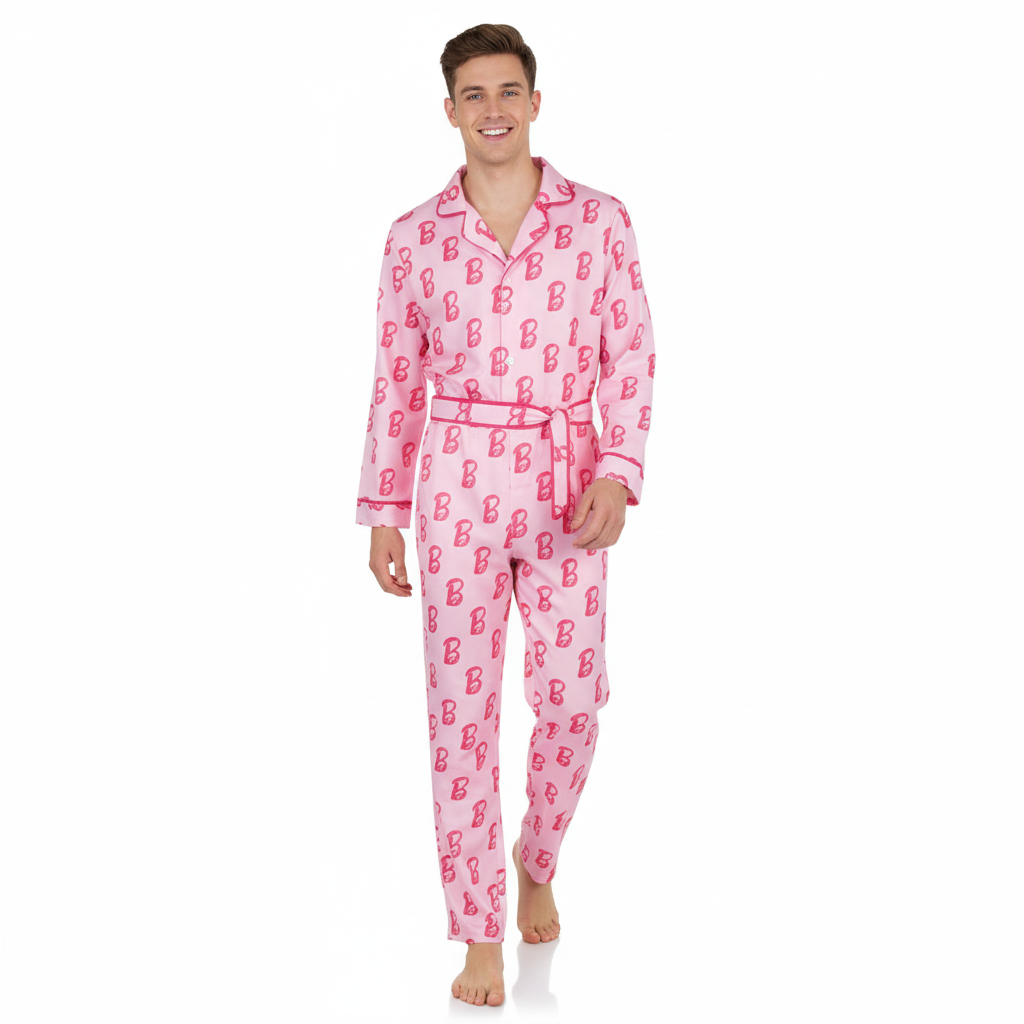 Barbie Movie Ken Costume - Light Pink Jumpsuit Ken Cosplay