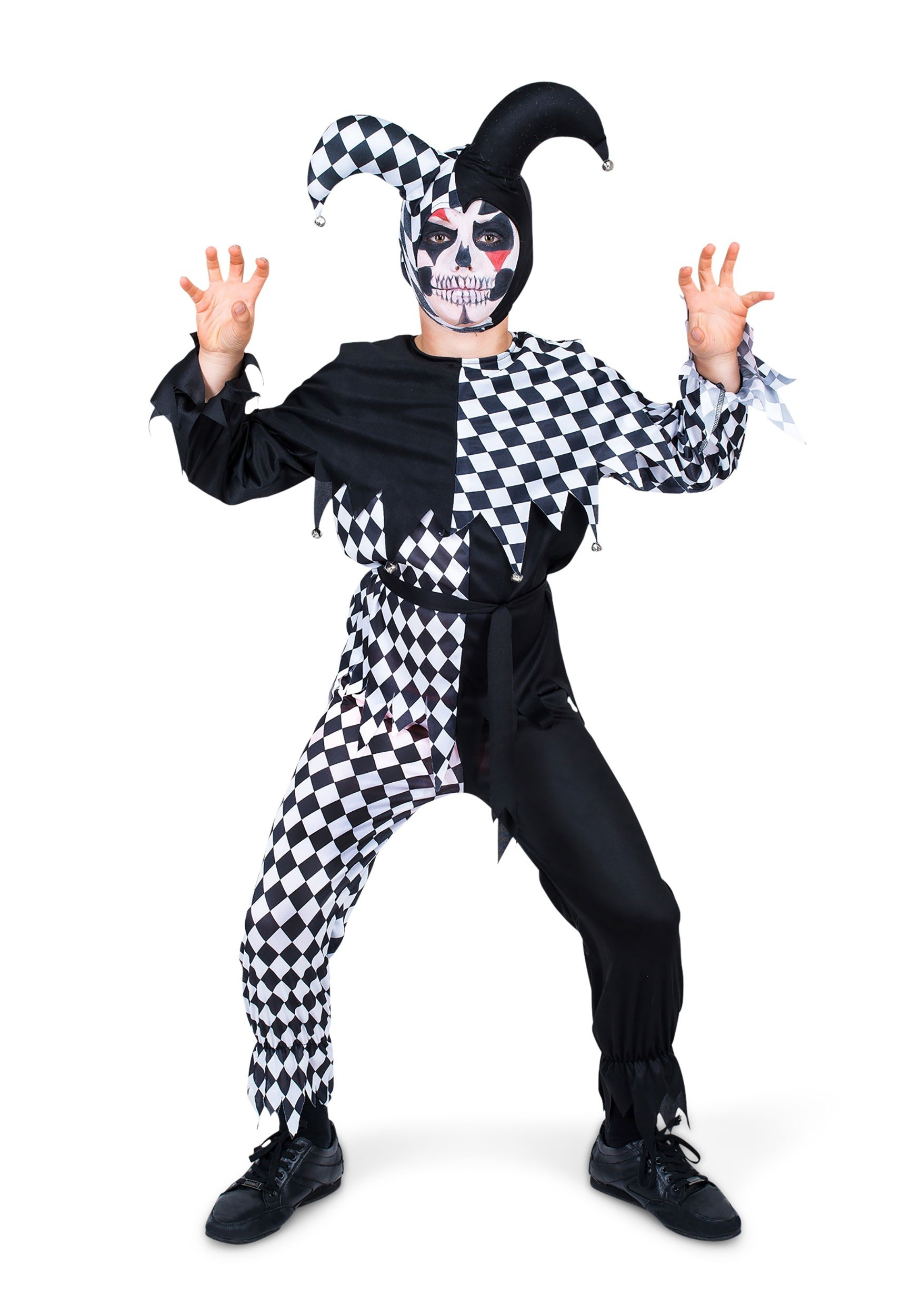 Clown Costume - Kids Evil Jester Cosplay