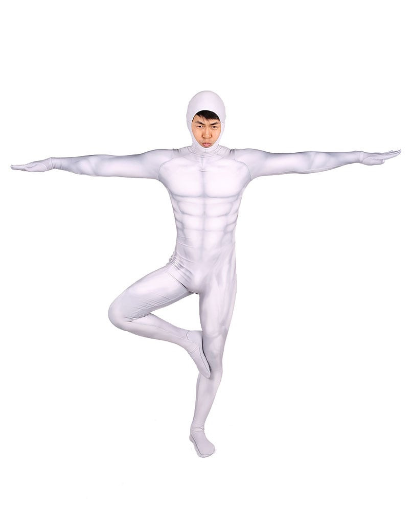 White Muscleman Costume - Full Suit White Muscleman Cosplay