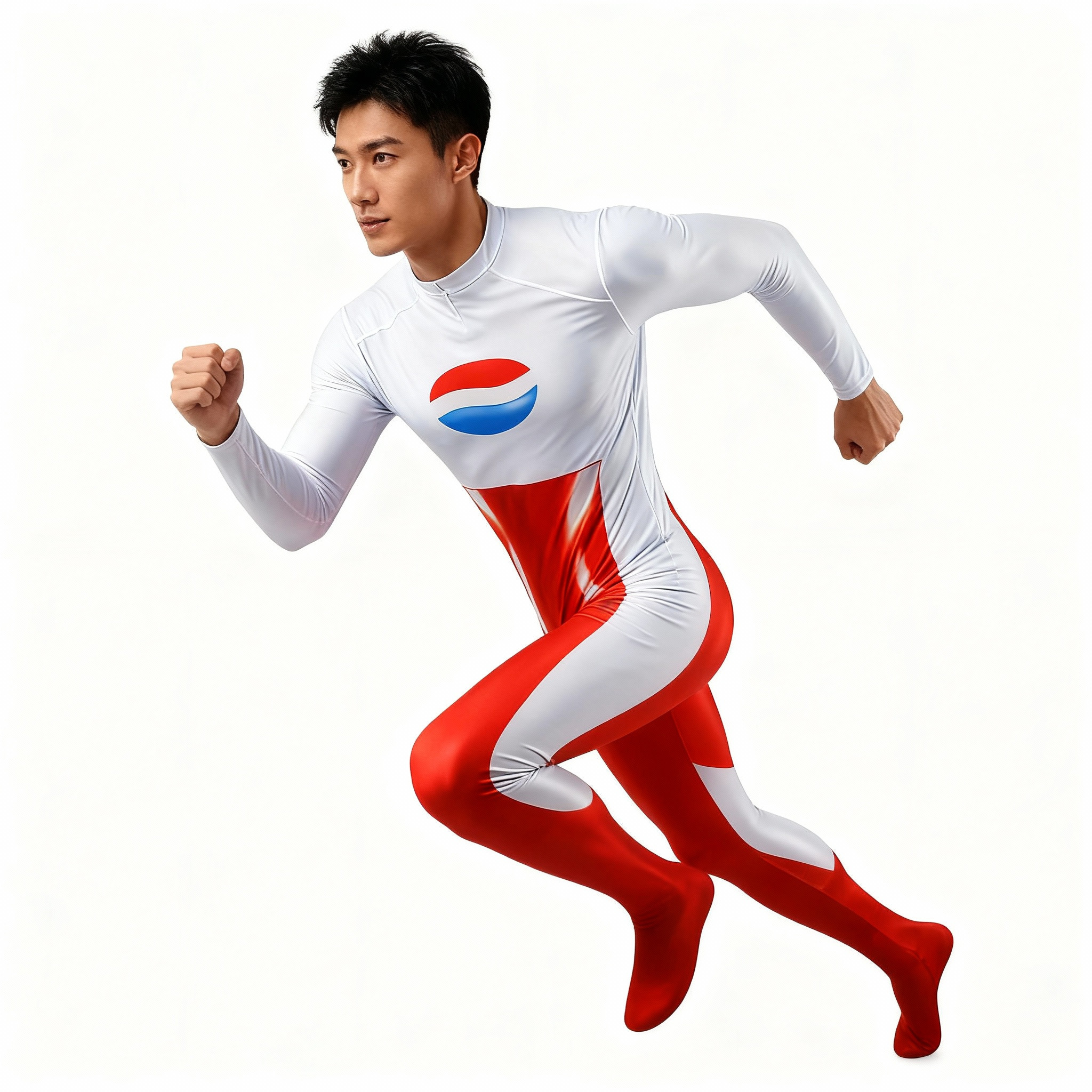 Pepsi Man Costume - Red White Bodysuit Headcover Set Pepsi Man Cosplay