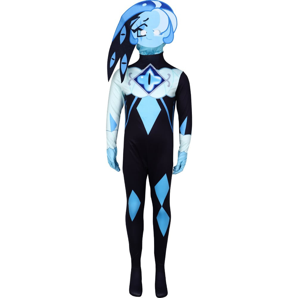 Cookie Run Shadow Milk Cookie Costume - Bodysuit Mask Shadow Milk Cookie Cosplay