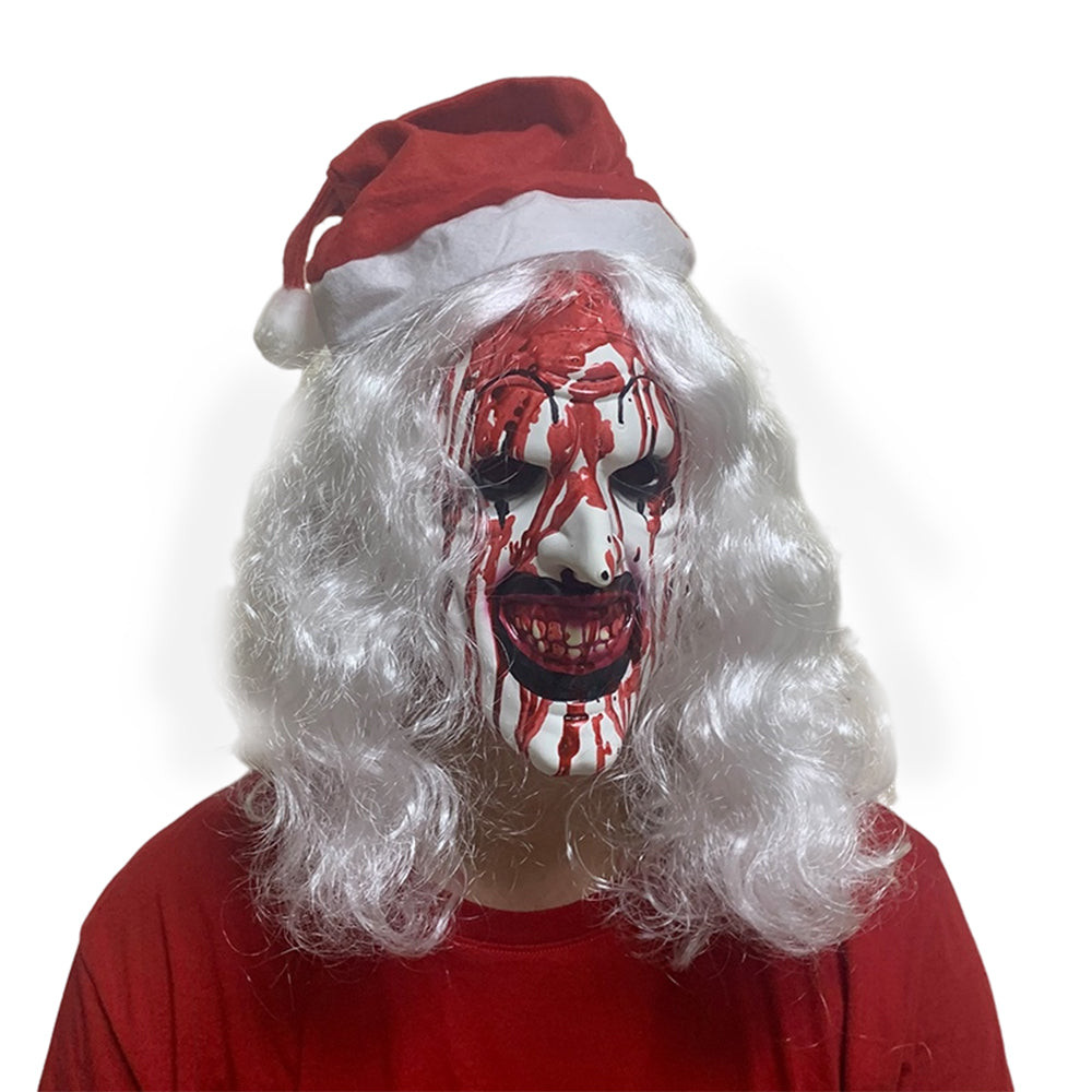 Terrifier 3 Art the Clown Santa Bloody Mask - Art the Clown Santa Bloody Cosplay Costume Mask Prop