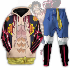 One Piece Luffy Costume - Hoodie Sweatpants Gear 4 Luffy Cosplay