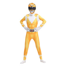 Mighty Morphin Power Rangers Yellow Ranger Costume - Bodysuit Mask Set Yellow Ranger Cosplay